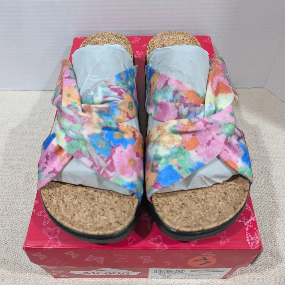 Alegria Rylie Earth Goddess Floral Platform Sandals 35 5-5.5 NIB